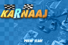Karnaaj Rally title screen for GameBoy Advance
